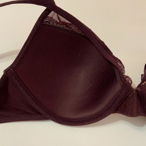 Jessica Simpson Purple Lace Trim Lightly Padded Underwire Bra 34C - Picture 7 of 8